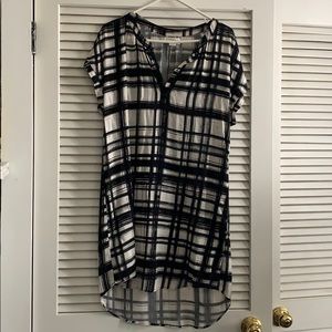 Velvet silk plaid dress